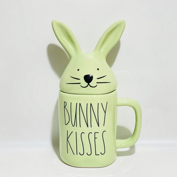 Rae Dunn Bunny Kisses Mug Green